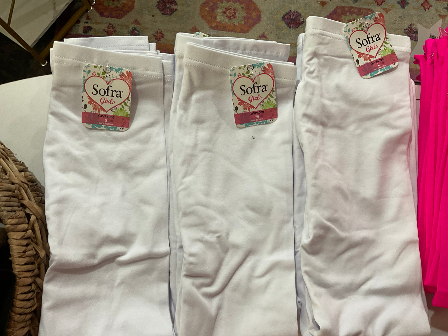 Sofra girls white leggings