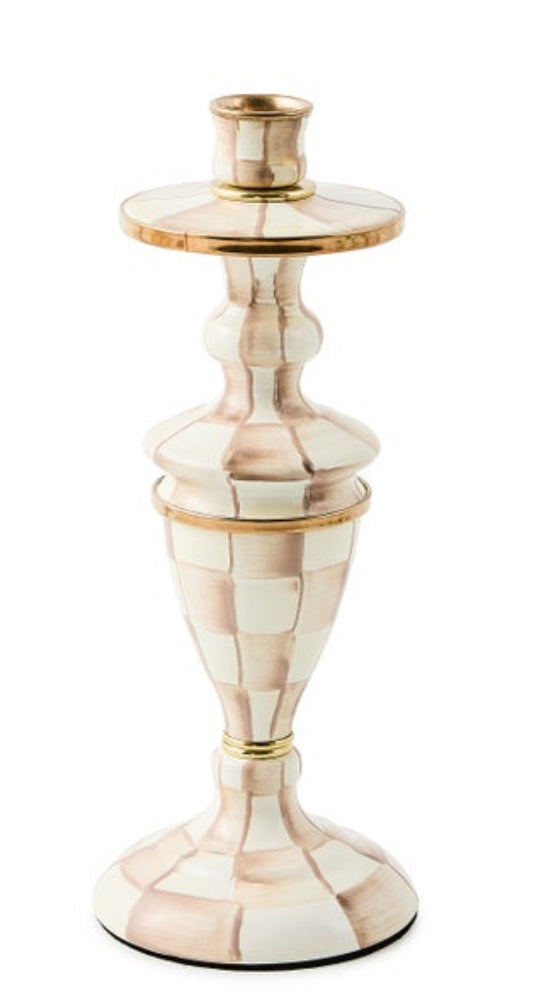 Mocha Check Medium Candlestick