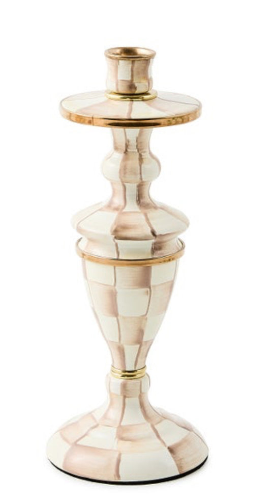 Mocha Check Medium Candlestick