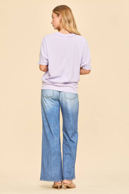 Two Tone Waffle Knit Top