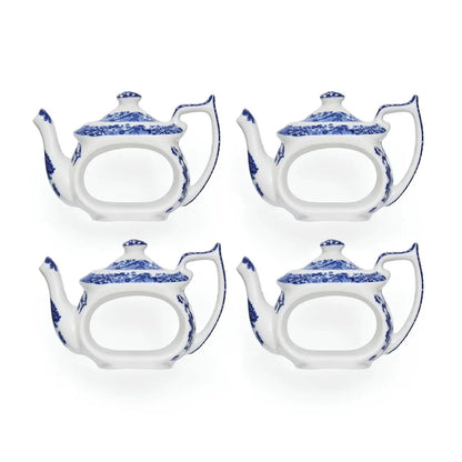 Blue Italian Spode  set of four teapot napkins ring