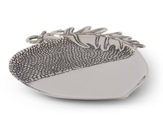 Silver metal acorn tray