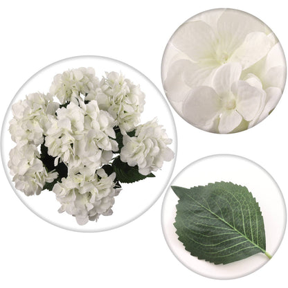 White Artificial Hydrangea Bouquet 20" Set Of 7 Stems