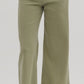 Mid rise ankle length pant -olive