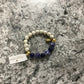 Lapis&blue&white handpainted porcelain stretch bracelet