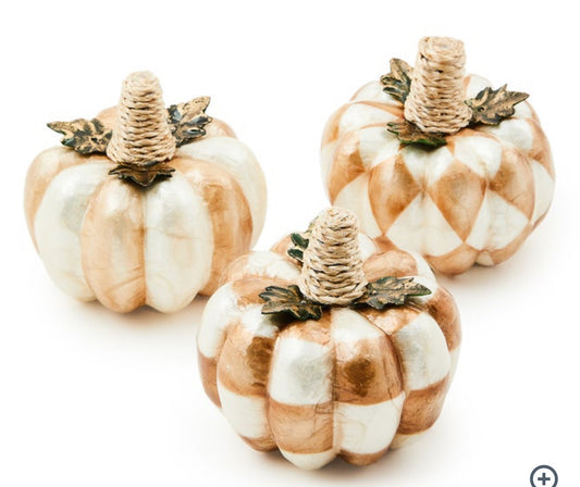 Mocha Capiz Pumpkins, Set Of 3