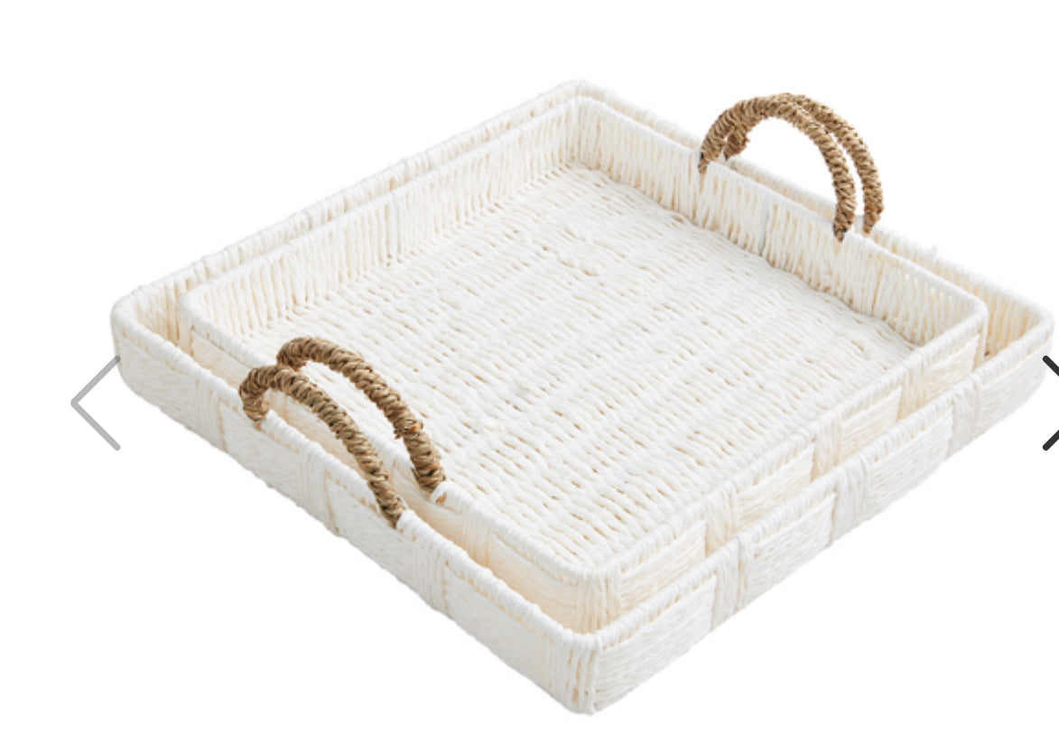 White House nested woven trays