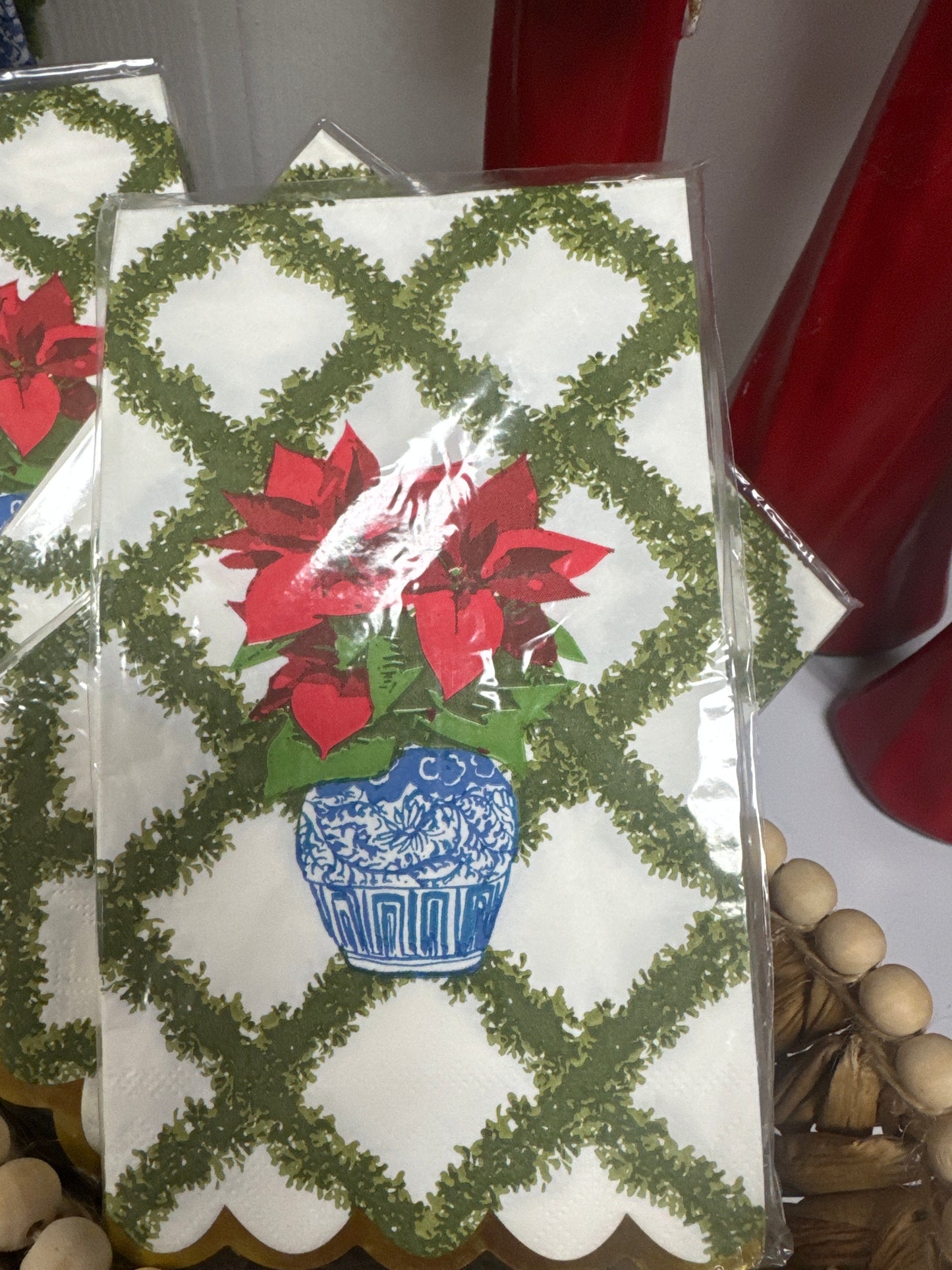 Paper, guest towels, poinsettia