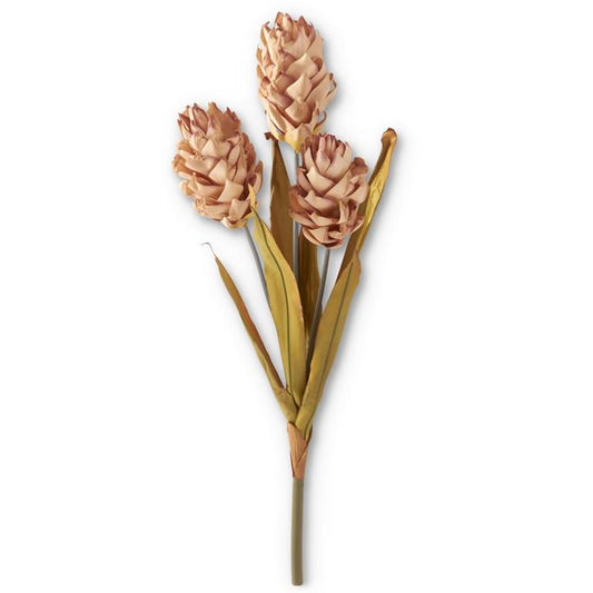 Light Yellow Ginger Triple Flower Stem