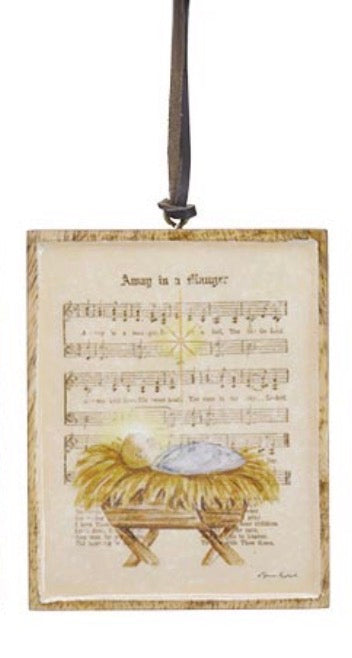 JOYFUL MELODY MANGO WOOD ORNAMENTS