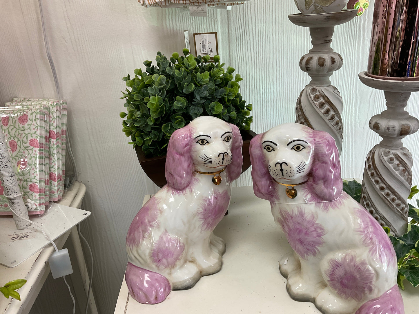 Staffordshire Dogs in Pink