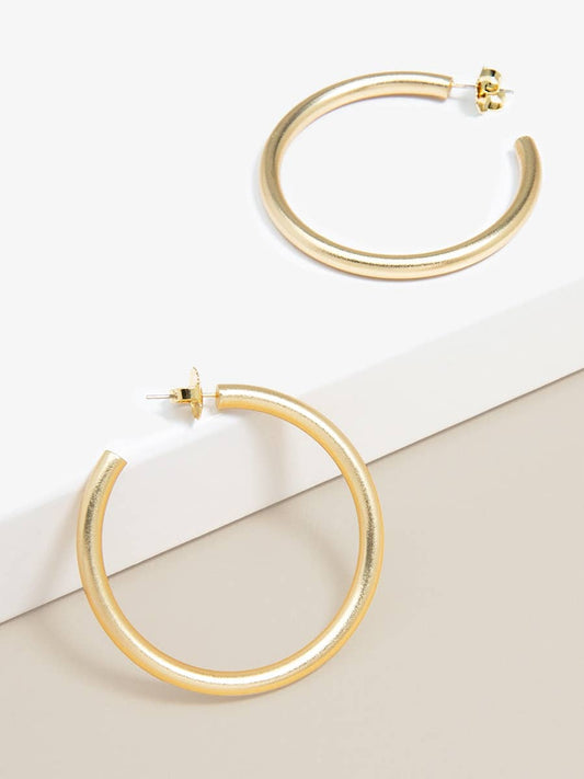 Matte Finish Large Hoop Earring