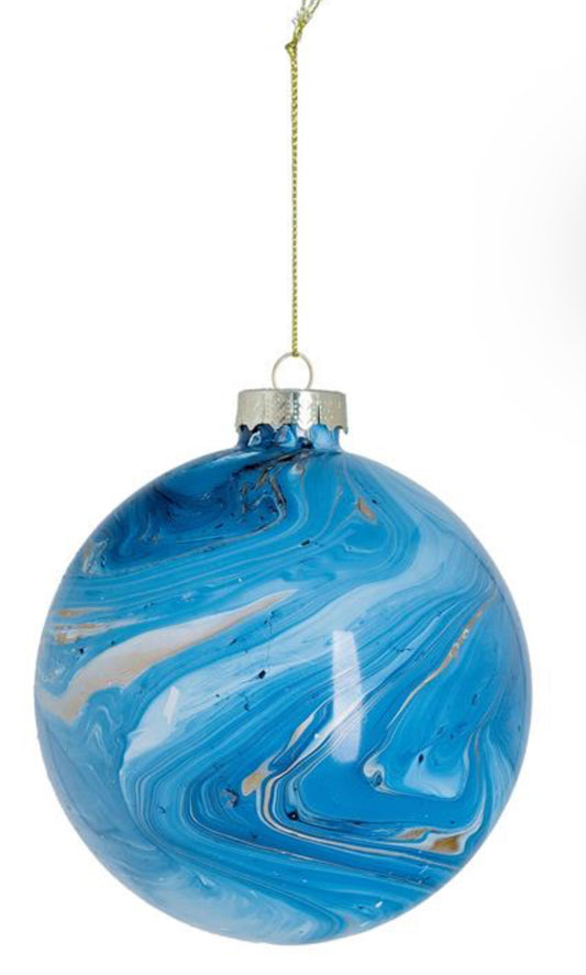 Painted ball ornament-blue