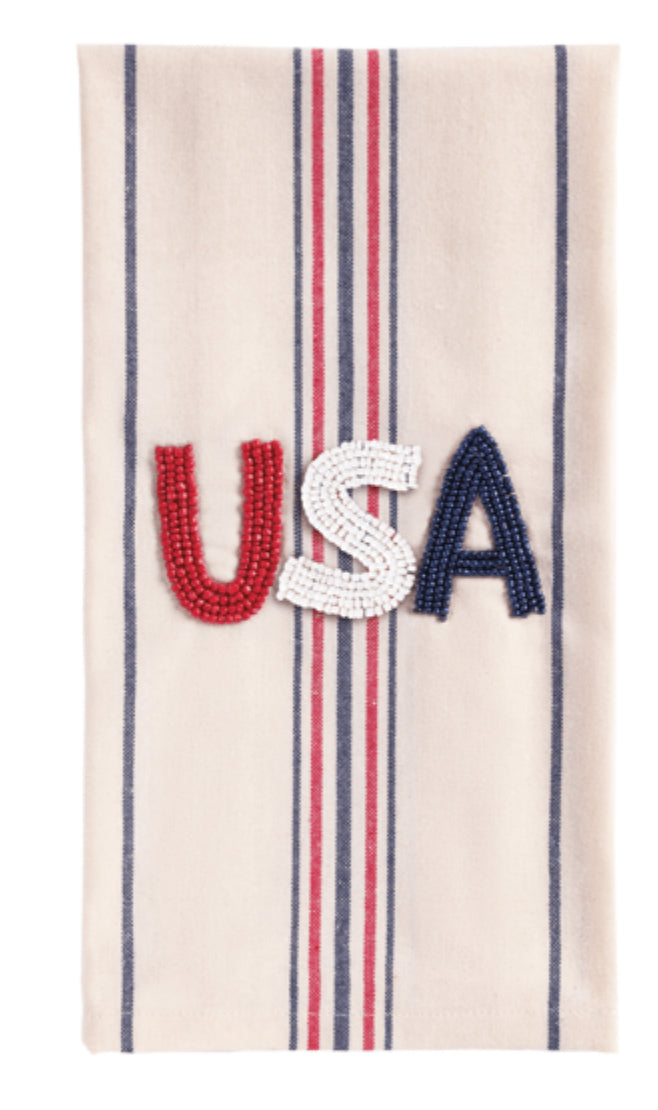 USA BEADED AMERICANA TOWEL