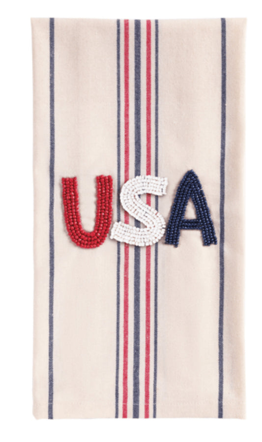 USA BEADED AMERICANA TOWEL