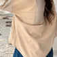 Striped Collared Zipper Long Sleeve Blouse
