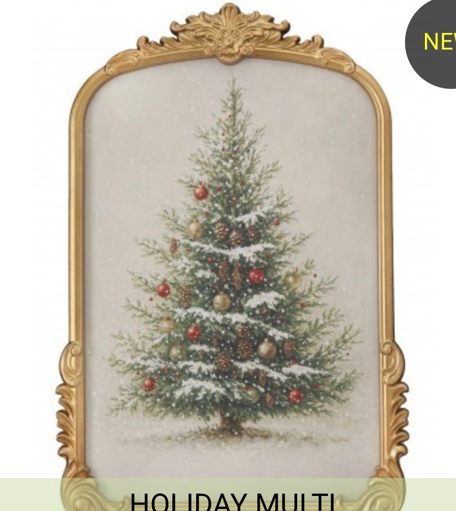 18.5X27" GILDED FRAME CHRISTMAS TREE ART