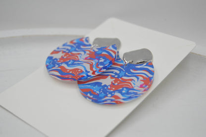 July 4th Earrings, Acrylic Earrings, Fourth of July