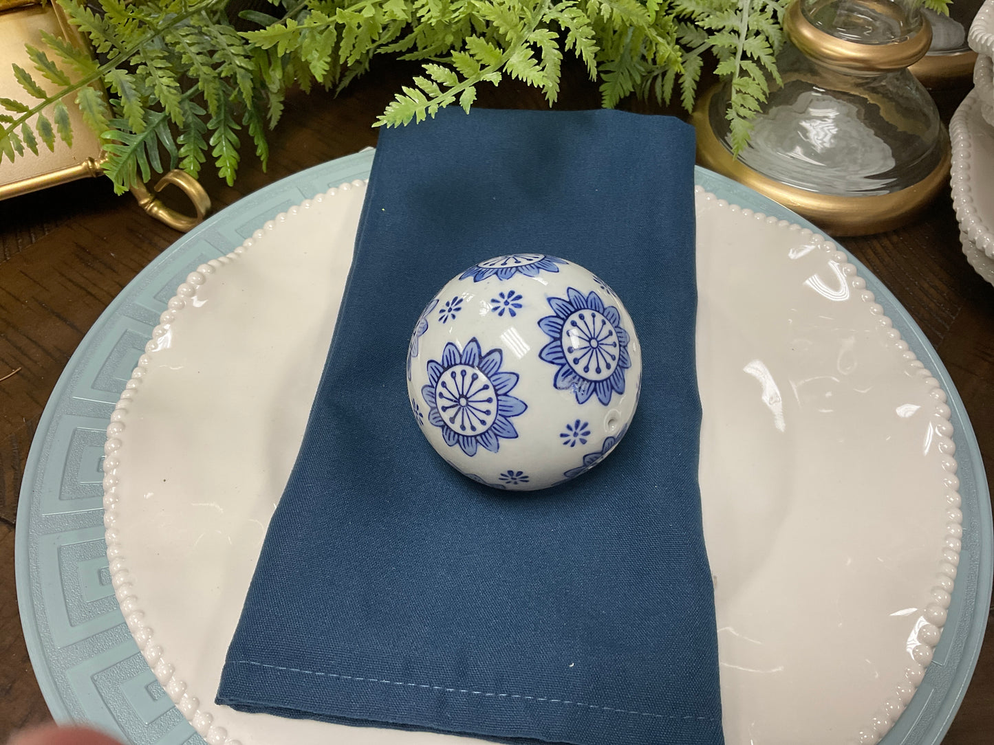 Blue Patterned Ball Small