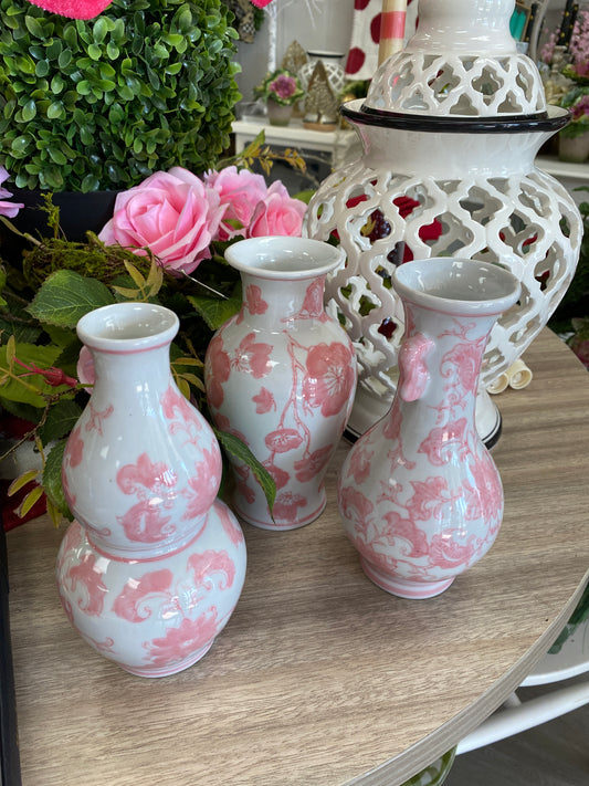 Pink stoneware vase
