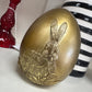 4.5" RESIN GOLDEN EGG W/BUNNY EMBOSSED 2/AST