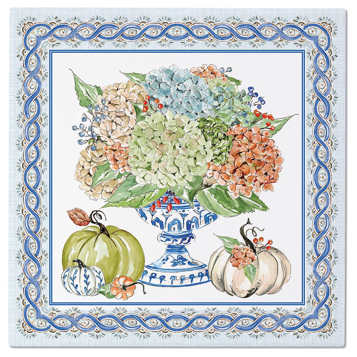 8" Fall Hydrangea Ceramic Trivet Rosanne Beck Fall Autumn