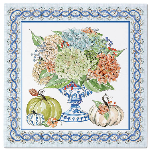 8" Fall Hydrangea Ceramic Trivet Rosanne Beck Fall Autumn