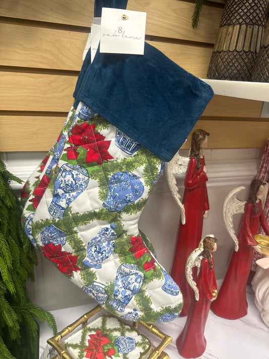 Poinsetta quilted Stocking