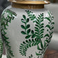 Green floral print ginger jars