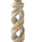 GRAY WASHED WOOD SPIRAL CUTOUT CANDLEHOLDERS