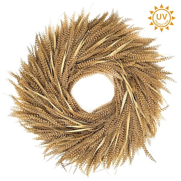 Beige Mixed grass wreath deluxe uv
