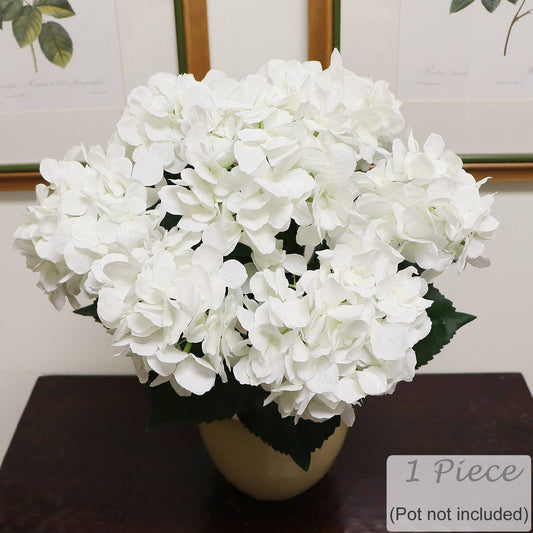 White Artificial Hydrangea Bouquet 20" Set Of 7 Stems