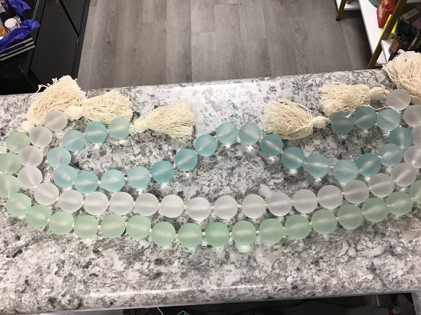 36” sea glass garland