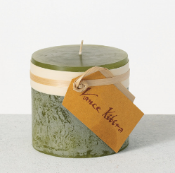 GREEN TIMBER PILLAR CANDLE