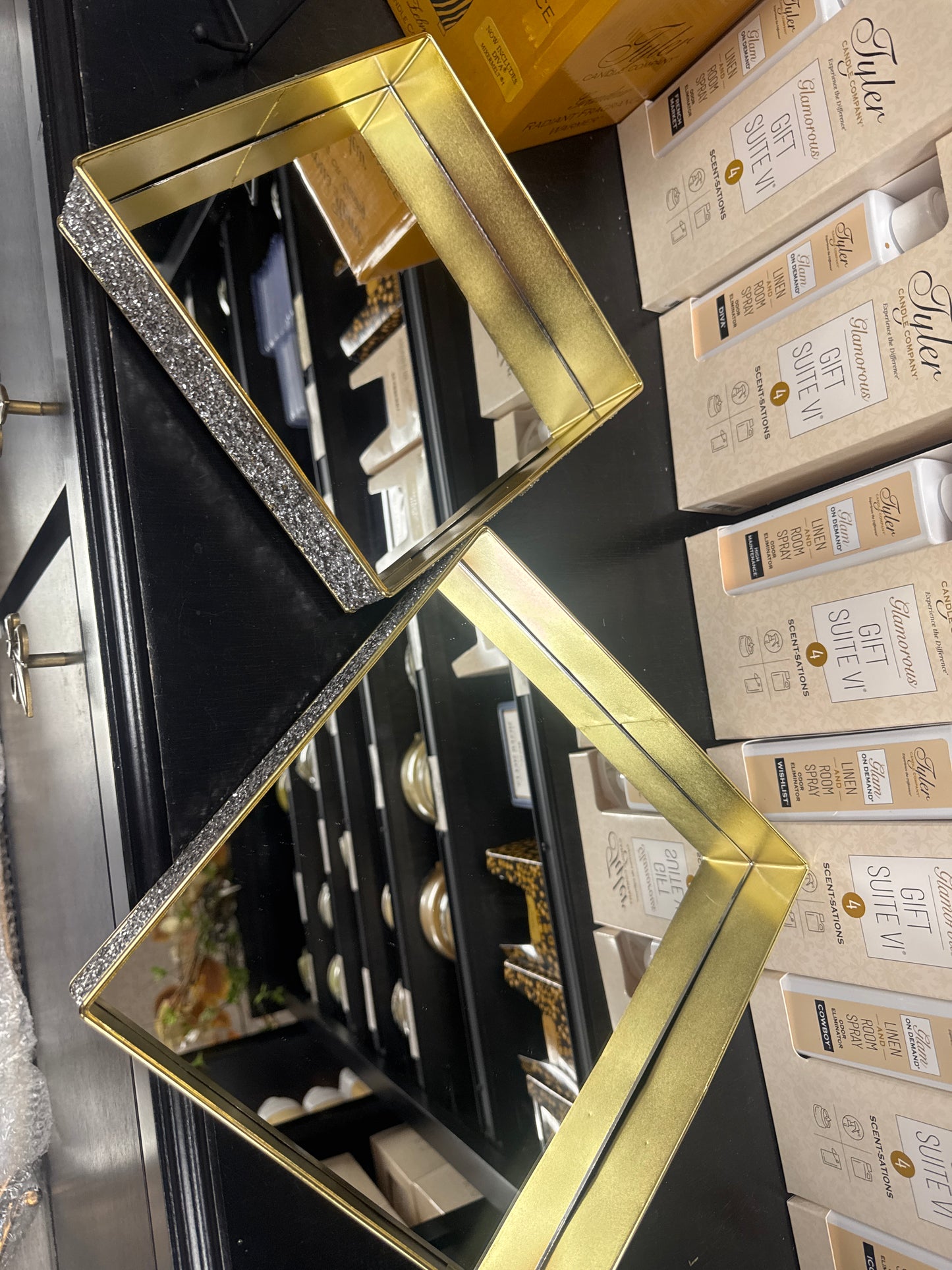 Crystal and gold tray