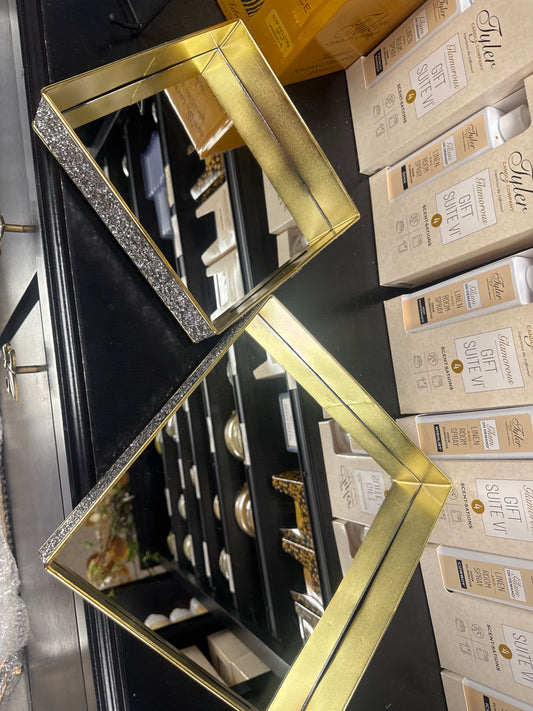 Crystal and gold tray