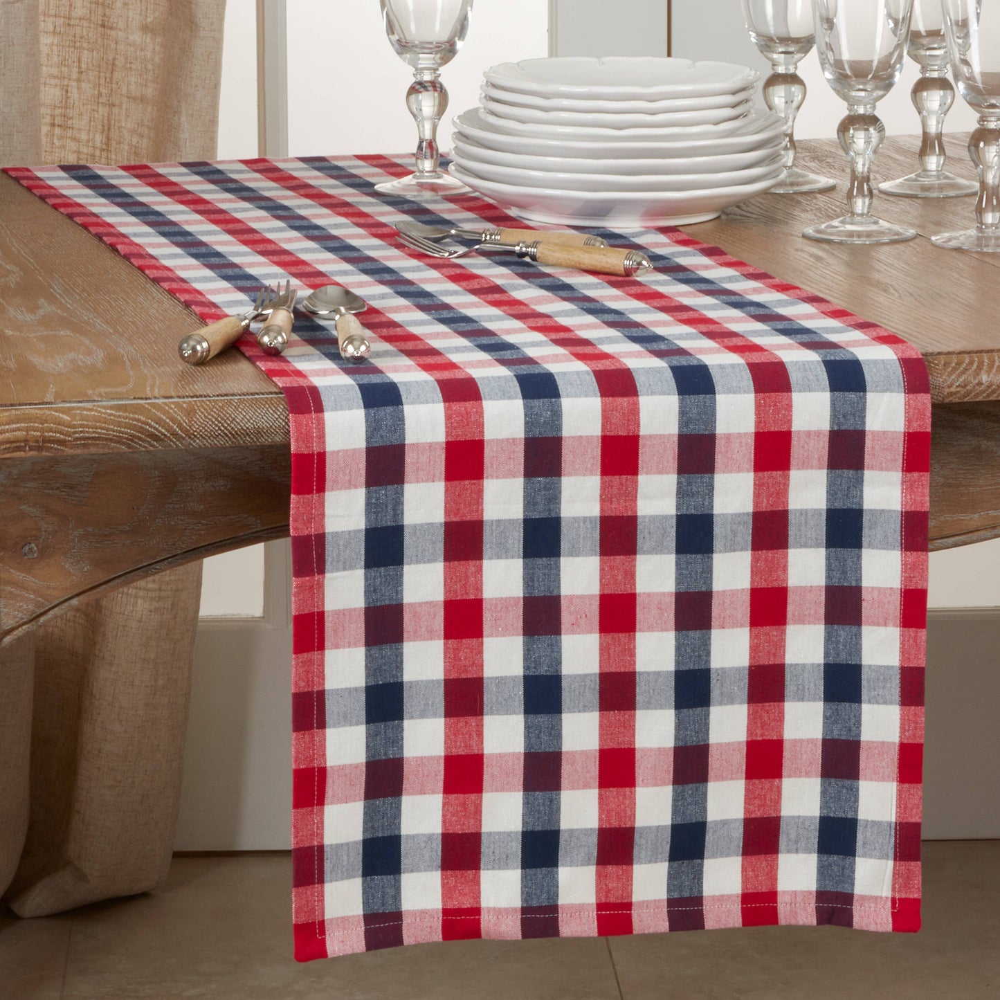 Gingham Check Runner