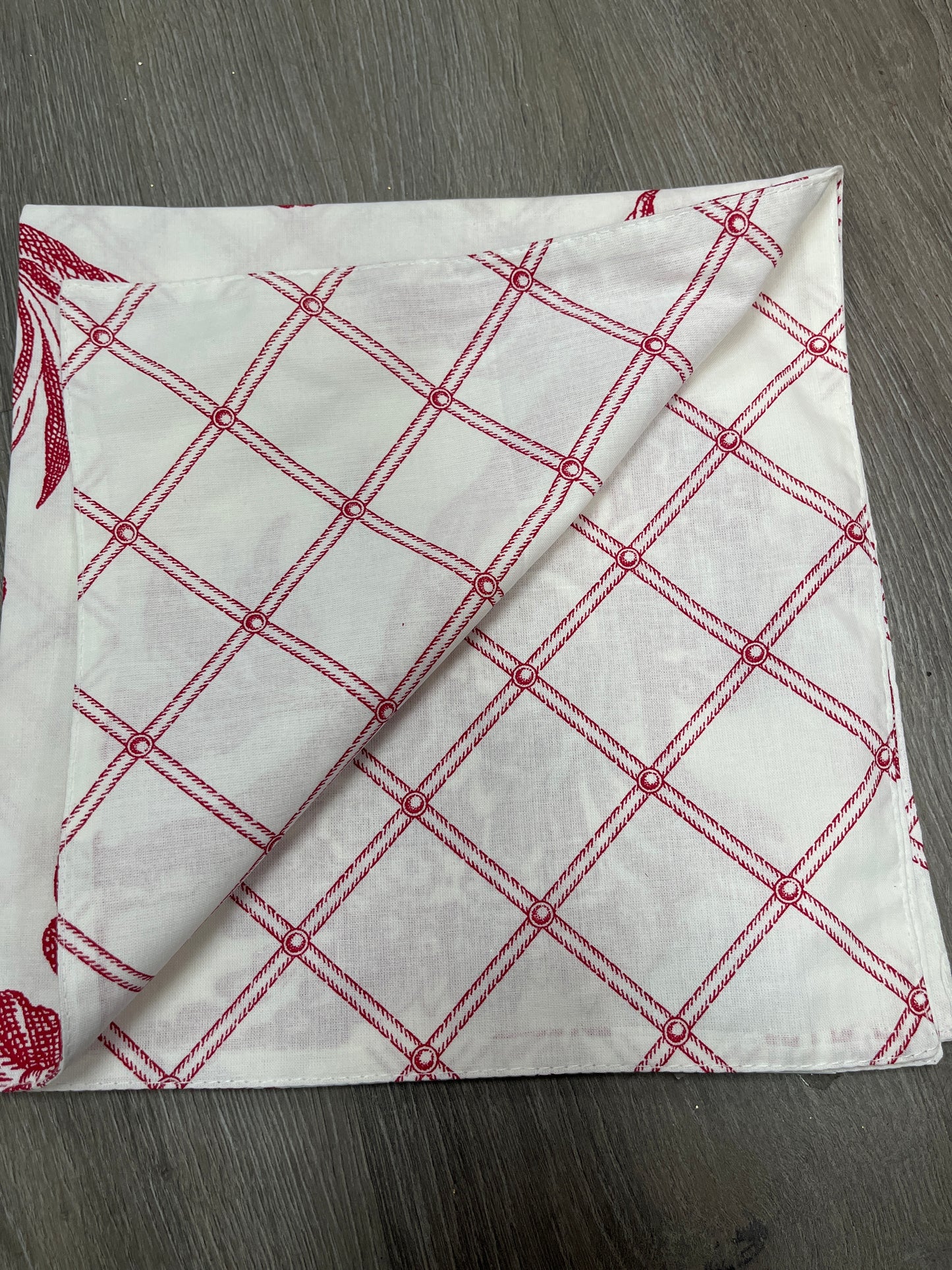 Red and white toile napkins