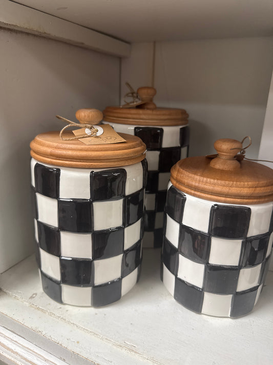 CHECKERED CANISTER SET