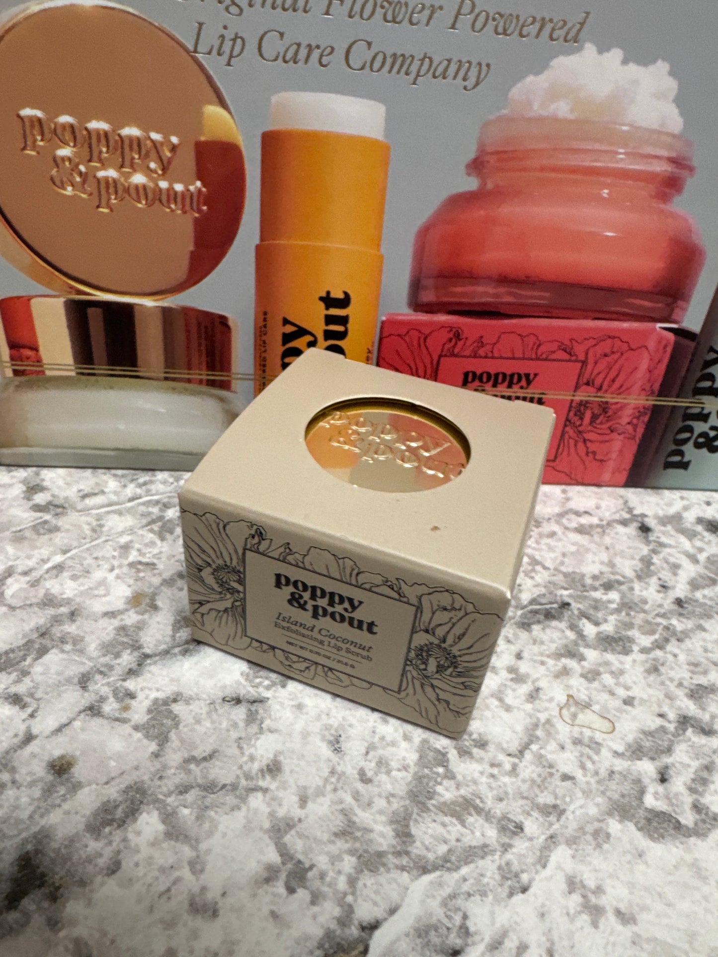 Poppy and Pout lip scrub and lip balm