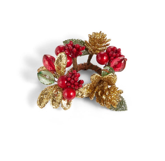 3.5" Red And Gold Candle Ring