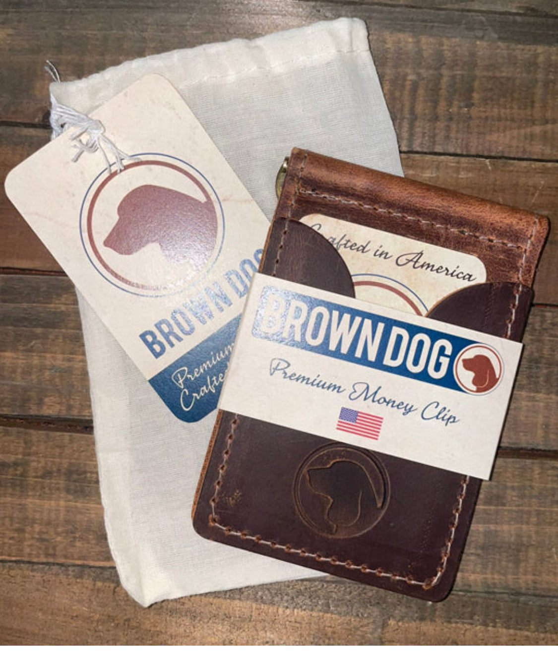 Brown Dog Leather Deluxe Money Clip