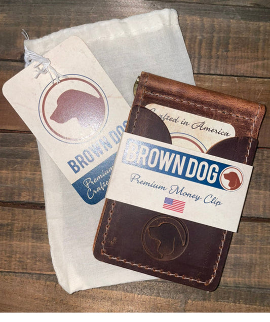 Brown Dog Leather Deluxe Money Clip