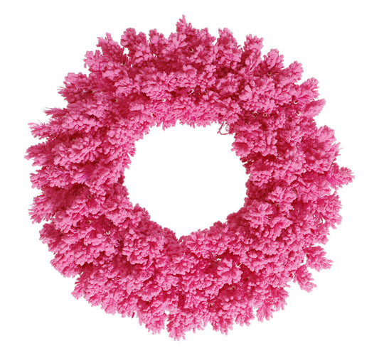 Flocked pink fir wreath