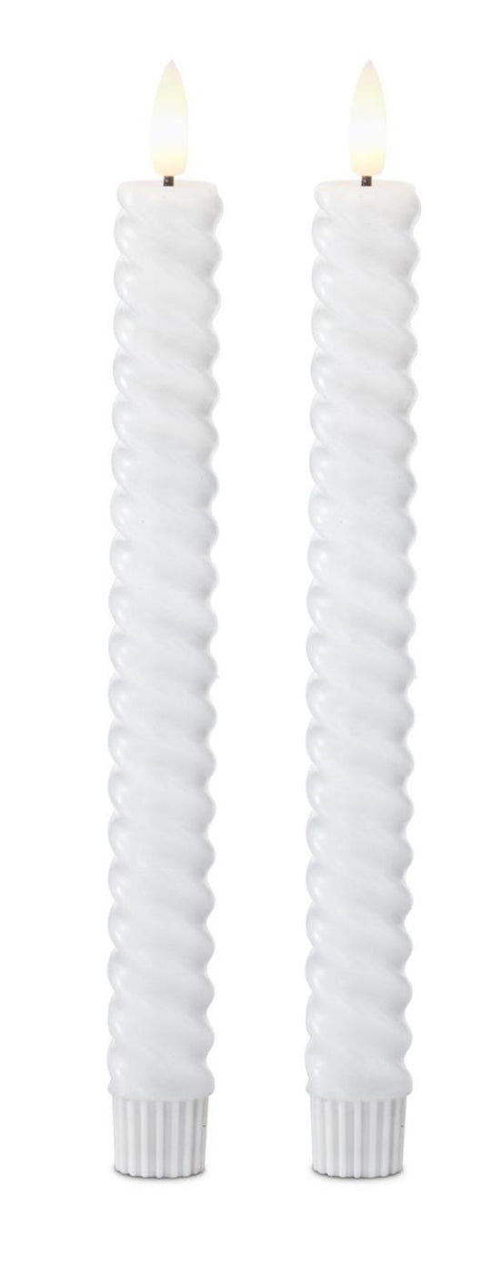 Set of 2 LED wide spiral candles