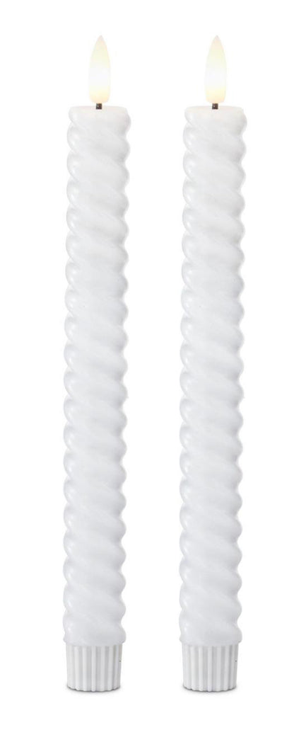 Set of 2 LED wide spiral candles