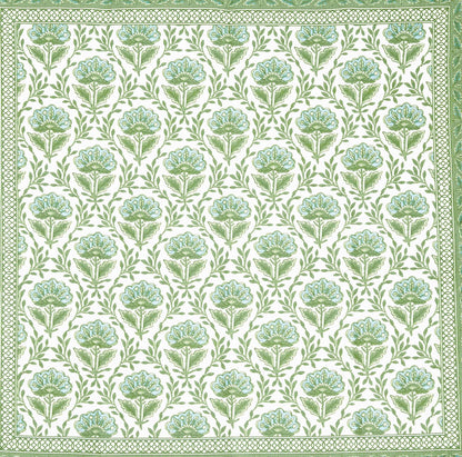 Green floral pattern napkins