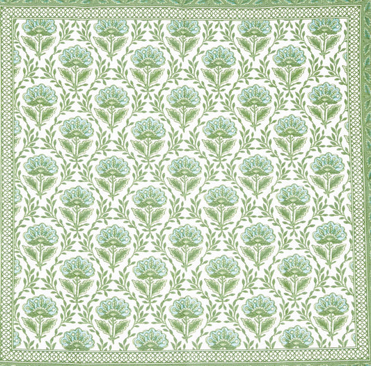 Green floral pattern napkins