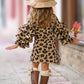 Spots In Style Animal Print Bell Sleeve Dress