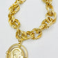 VINTAGE - Twisted Link Coin Bracelet (matte gold) BR300